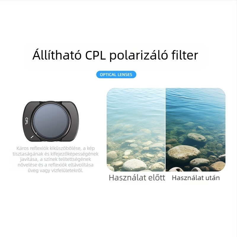 Pocket3 kamera szűrő – fém+üveg, dobozban, kompatibilis Pocket3-mal