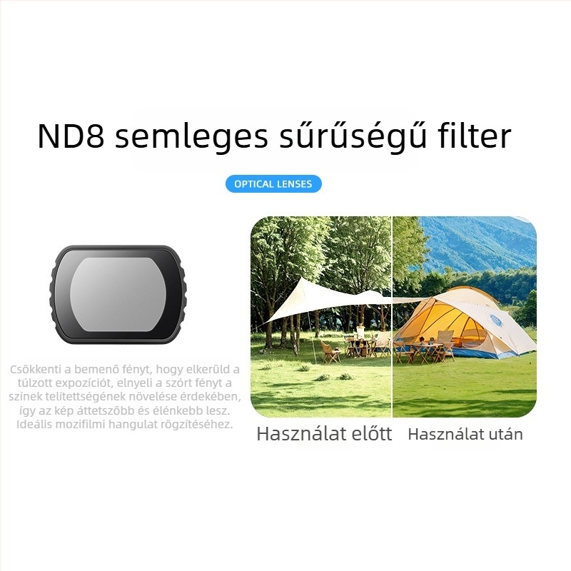 Pocket3 kamera szűrő – fém+üveg, dobozban, kompatibilis Pocket3-mal