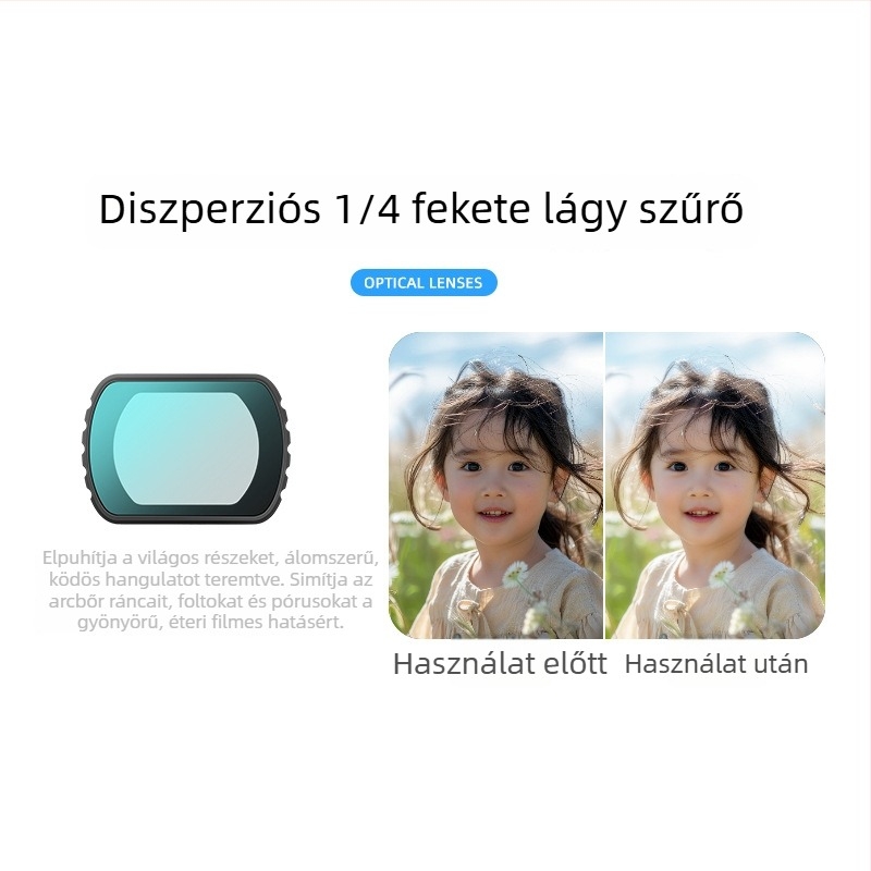 Pocket3 kamera szűrő – fém+üveg, dobozban, kompatibilis Pocket3-mal