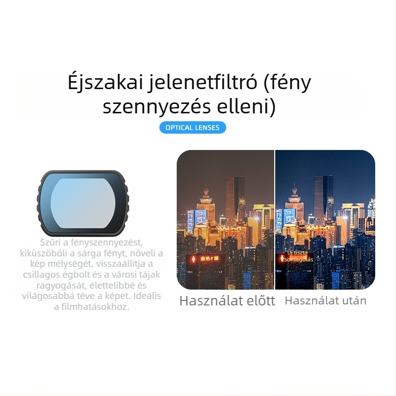 Pocket3 kamera szűrő – fém+üveg, dobozban, kompatibilis Pocket3-mal