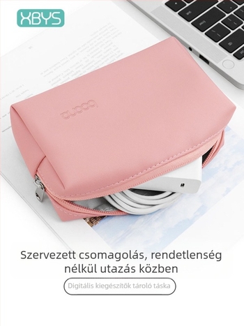 PU bőr digitális kiegészítők tároló táska, modell Q003, többfunkciós, alkalmas tápellátáshoz, egyszerű és modern stílus