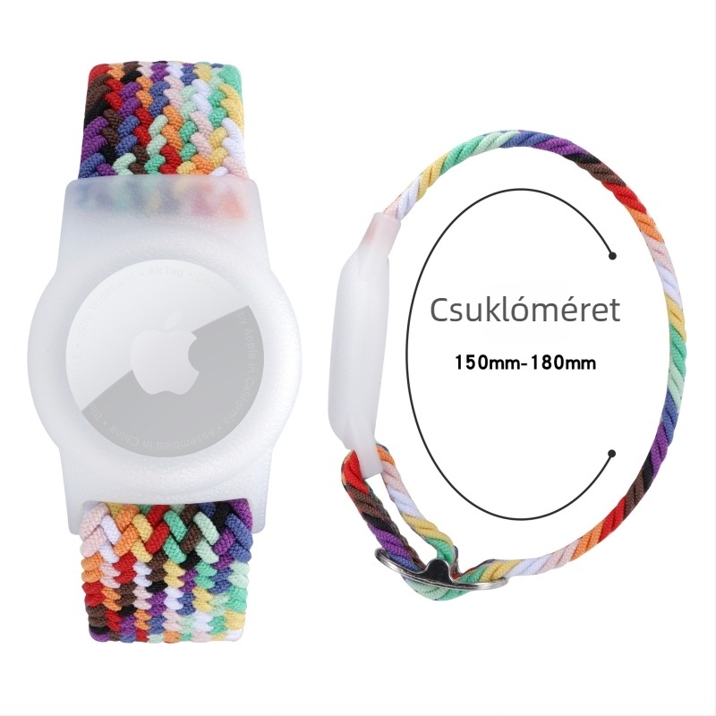 AirTag védőtok nylon fonott kivitel, TPU anyag, kézzel készített puha tokkal