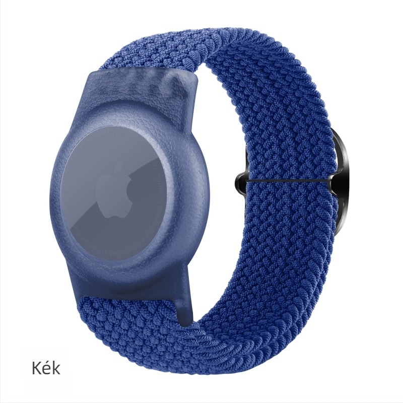 AirTag védőtok nylon fonott kivitel, TPU anyag, kézzel készített puha tokkal