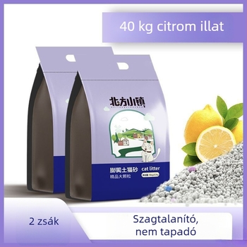 Kis szemű macskaalmom citromos illattal, bentonitos finomhomok, alacsony porzás, tapadásmentes aljzat, 5 kg