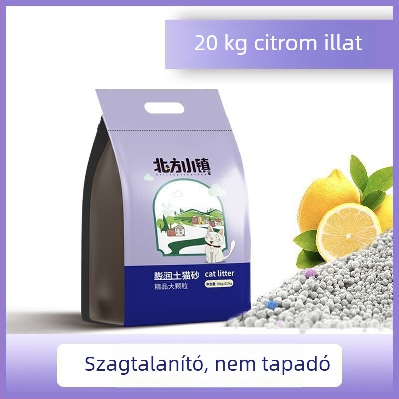 Kis szemű macskaalmom citromos illattal, bentonitos finomhomok, alacsony porzás, tapadásmentes aljzat, 5 kg