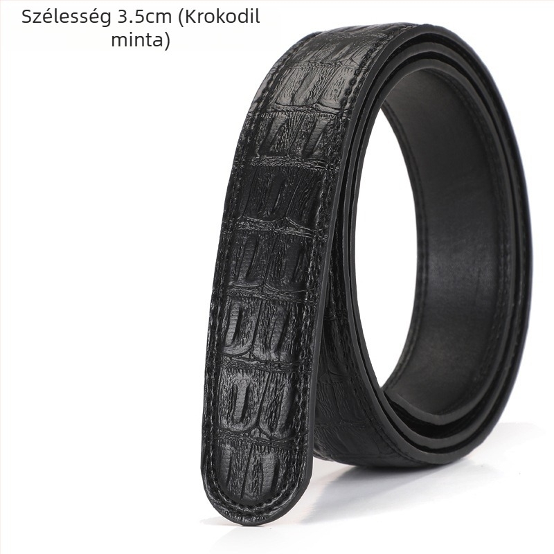 Férfi PU bőrből készült öv automata csattal, mindennapi stílus, hossz 120 cm, szélesség 2-4 cm