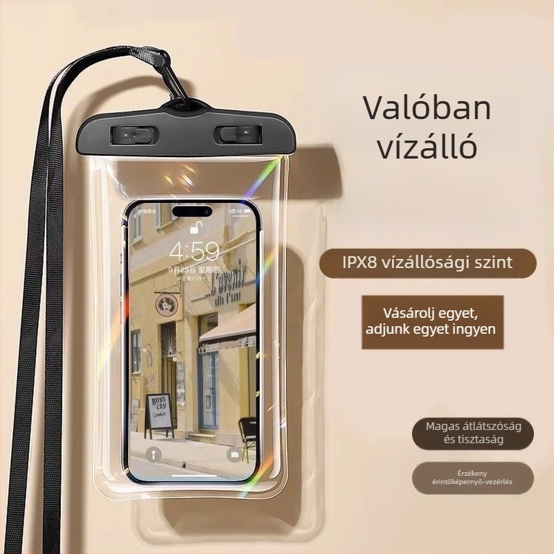 PU vízálló telefontok úszáshoz és búvárkodáshoz, érintőképernyő-kompatibilis, víz alatti táska nyakpánttal