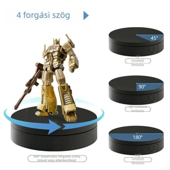 Háromfunkciós automata forgó ékszerkijelző állvány — ABS műanyag, kör alakú, dupla réteg, injektálással formázott