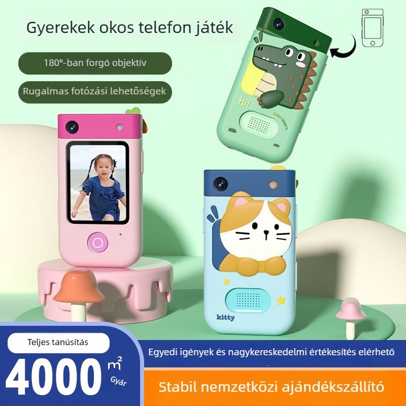 ALDOLMI I9 Okos Gyerek Kamera - 2,8'' LCD, 720P Videó, TF-kártya tárhely, 1000mAh Akkumulátor
