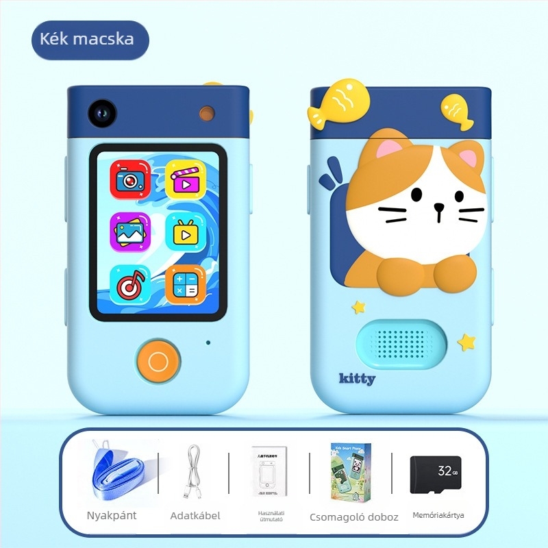 ALDOLMI I9 Okos Gyerek Kamera - 2,8'' LCD, 720P Videó, TF-kártya tárhely, 1000mAh Akkumulátor