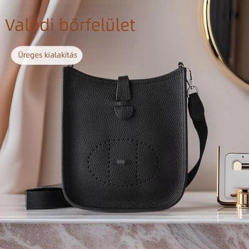 AOVID Női Crossbody Táska, Valódi Bőrből, Első Réteg Marhabőrből, Függőleges Négyzet Alakú, Mágneses Zár