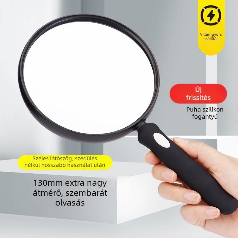 Nagyító 888C; PMMA nagyfelbontású lencse; szilikon test; puha ergonómikus fogantyú; nagyítás