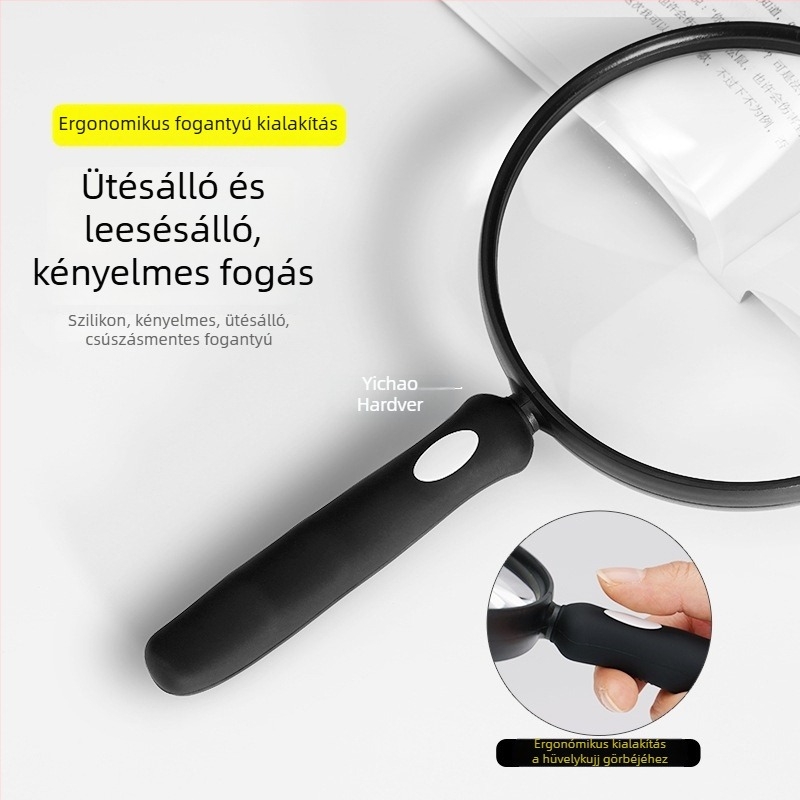 Nagyító 888C; PMMA nagyfelbontású lencse; szilikon test; puha ergonómikus fogantyú; nagyítás