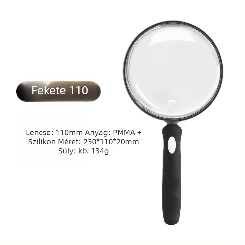 Nagyító 888C; PMMA nagyfelbontású lencse; szilikon test; puha ergonómikus fogantyú; nagyítás