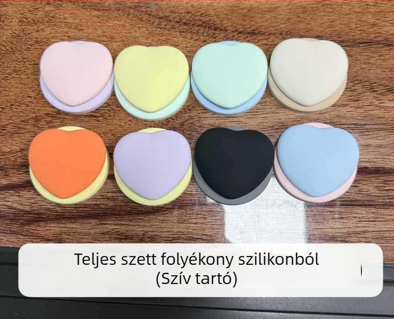 Teljes folyékony-szilíkonból készült szív alakú mágneses telefontartó, FG-85536; Apple-kompatibilis; mágneses rögzítés minden telefonhoz; testreszabás elérhető