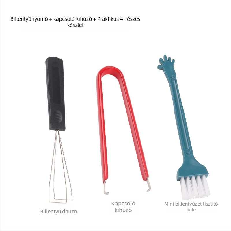 Mechanikus billentyűzet tisztító készlet kulcs- és tengelykihúzóval (tisztító eszközök a billentyűzet karbantartásához)