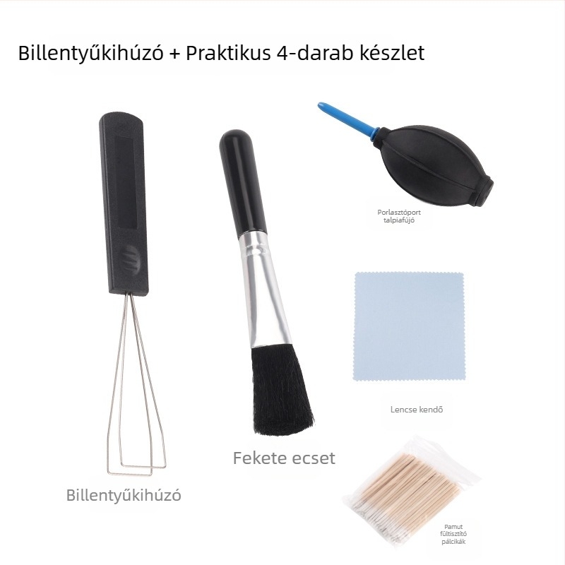 Mechanikus billentyűzet tisztító készlet kulcs- és tengelykihúzóval (tisztító eszközök a billentyűzet karbantartásához)