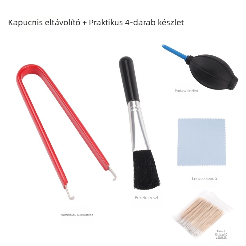 Mechanikus billentyűzet tisztító készlet kulcs- és tengelykihúzóval (tisztító eszközök a billentyűzet karbantartásához)