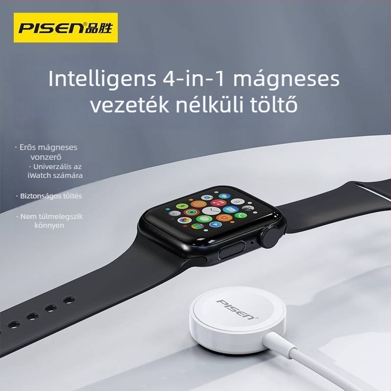 Pinsheng Apple Watch vezeték nélküli töltőállvány mágneses töltéssel, 2.5 W, 1 A
