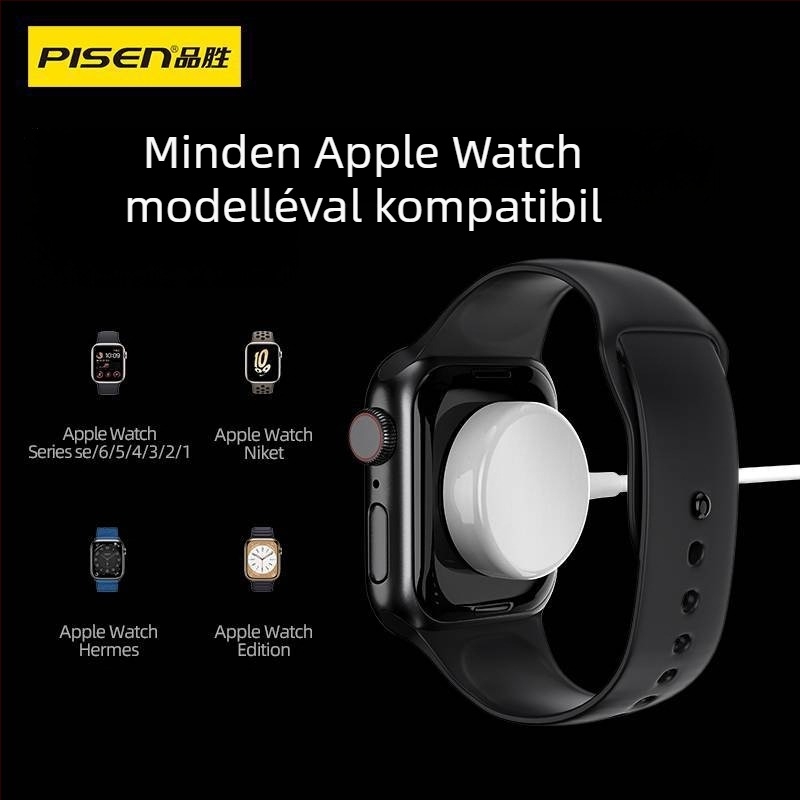 Pinsheng Apple Watch vezeték nélküli töltőállvány mágneses töltéssel, 2.5 W, 1 A