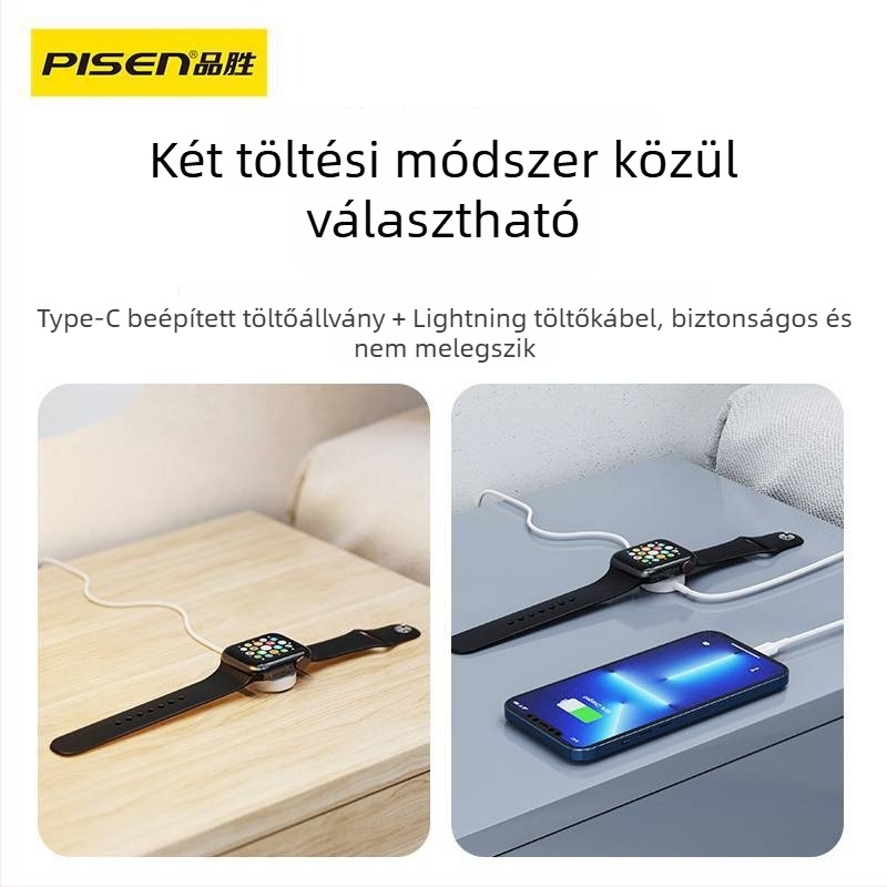 Pinsheng Apple Watch vezeték nélküli töltőállvány mágneses töltéssel, 2.5 W, 1 A