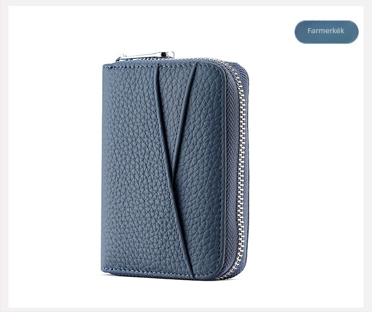 Valódi bőrből készült kártyatartó, accordion kialakítás, több kártyahely, anti-demagnetizáló, aprópénz-zseb, városi minimalizmus
