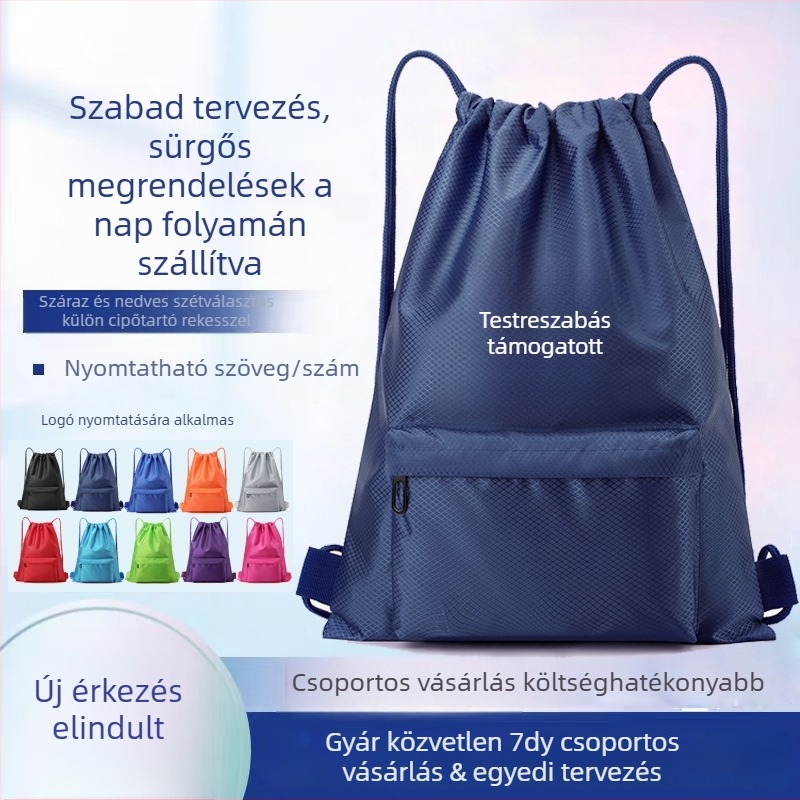 Oxford szövetes kosárlabdás táska, nagy kapacitású, húzózsinóros, kültéri több sportos használatra