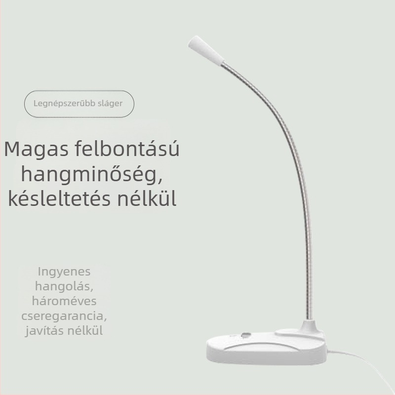 Asztali USB/3,5 mm-es mikrofon konferenciákhoz, játékokhoz és online órákhoz (M6 modell, frekvenciatartomány 20 Hz–20 kHz, SNR ≥60 dB)
