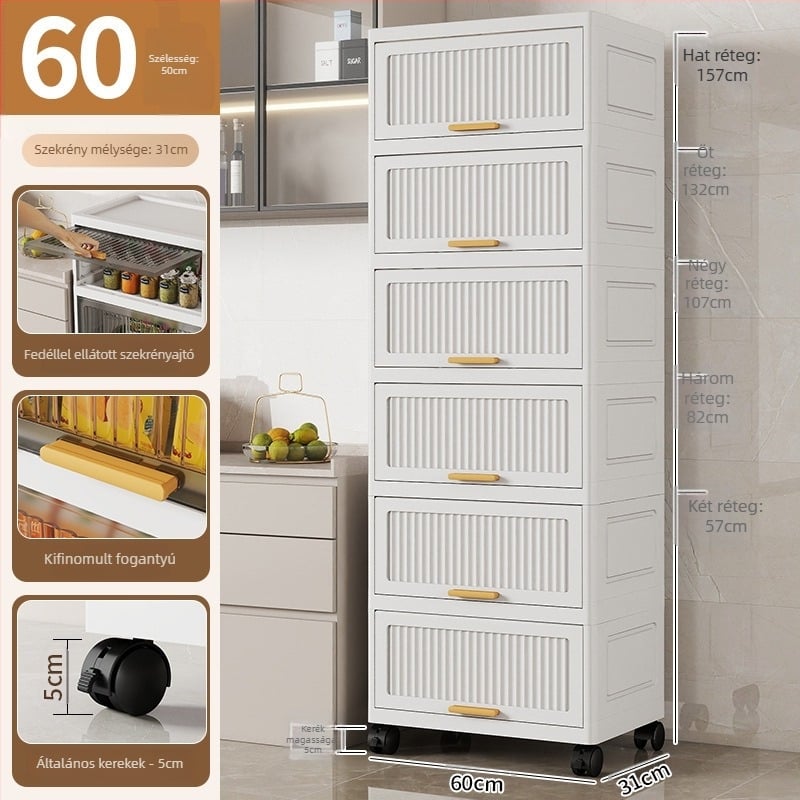 PP anyagú tároló szekrény, modell 840, 3-7 polc, tömeg 2,166 kg, sokoldalú tároló játékokhoz, írószerekhez és másokhoz