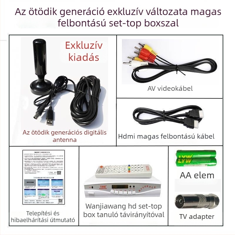 Beltéri TV-vevő – set-top box Wanjiawang chippel, 2023-as modell; logó nyomtatás: lehetséges