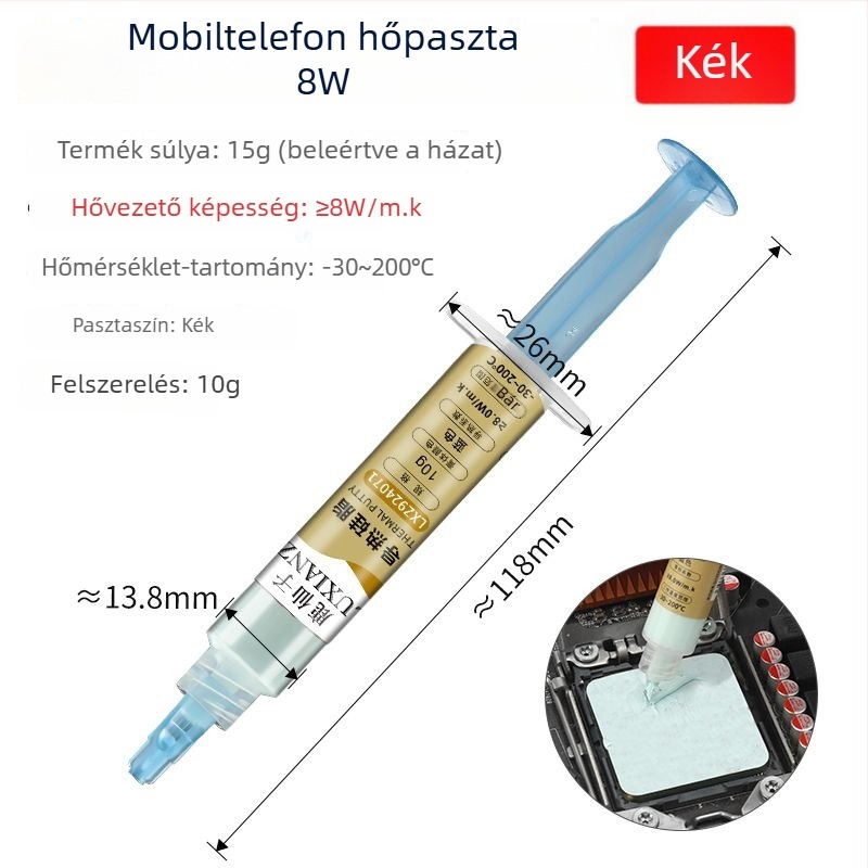 Deer Fairy CPU hűtőszilikon gél, 10W/mK, magas hőmérséklet-állóság, CPU-hoz, alaplaphoz és VRAM-hoz