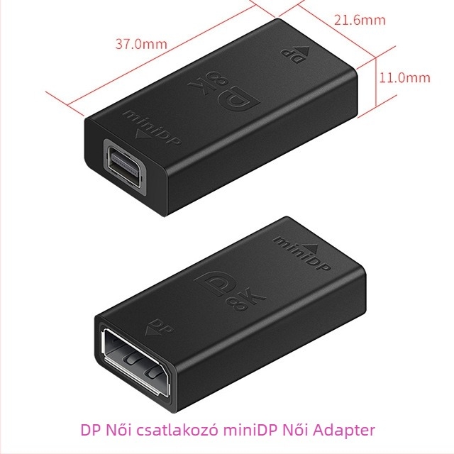 ESYNC DP–Mini DisplayPort adapter, támogatja az 8K@60Hz-t, 1×2 kimenet, alumínium ötvözet ház