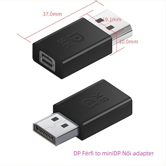 ESYNC DP–Mini DisplayPort adapter, támogatja az 8K@60Hz-t, 1×2 kimenet, alumínium ötvözet ház