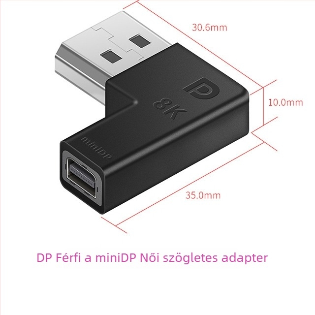 ESYNC DP–Mini DisplayPort adapter, támogatja az 8K@60Hz-t, 1×2 kimenet, alumínium ötvözet ház