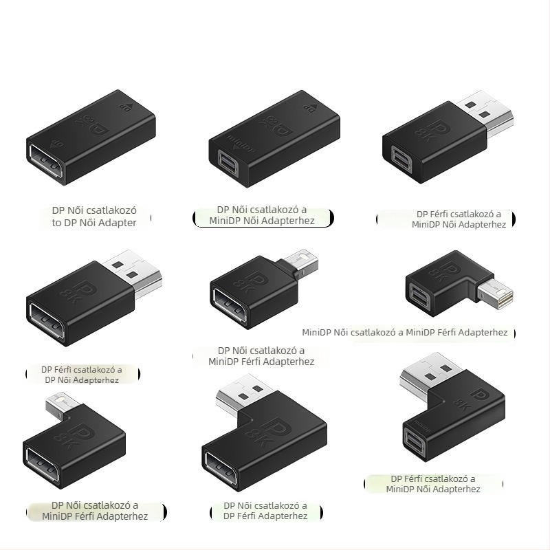 ESYNC DP–Mini DisplayPort adapter, támogatja az 8K@60Hz-t, 1×2 kimenet, alumínium ötvözet ház