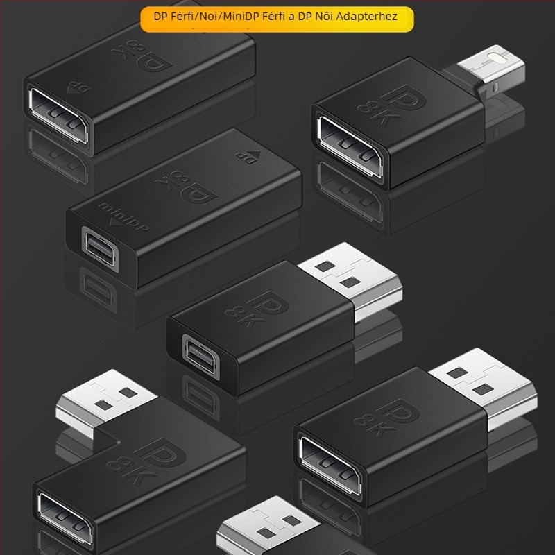 ESYNC DP–Mini DisplayPort adapter, támogatja az 8K@60Hz-t, 1×2 kimenet, alumínium ötvözet ház