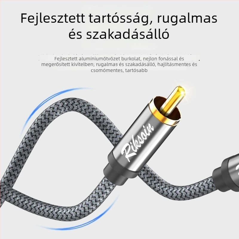 3,5 mm-es dual RCA adapterkábel erősítőhöz és hangrendszerekhez, rézmag, audió kimenet