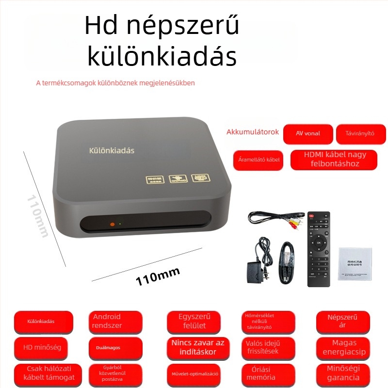 HD set-top box WiFi-vel, 128MB RAM, 480p kimenet