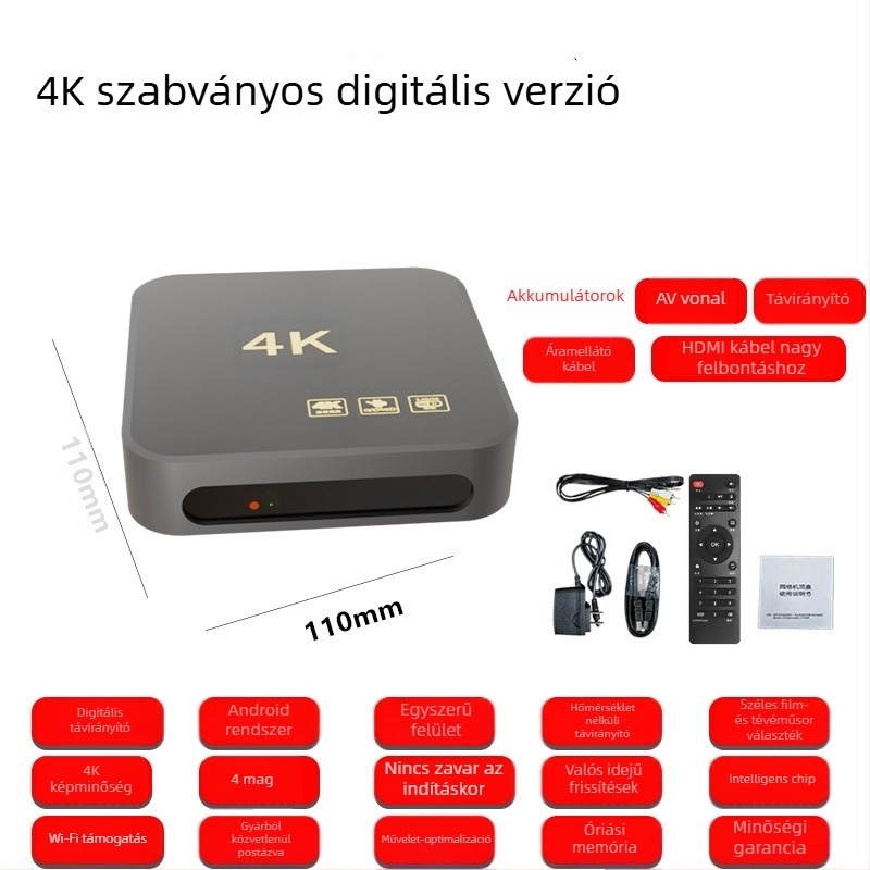 HD set-top box WiFi-vel, 128MB RAM, 480p kimenet