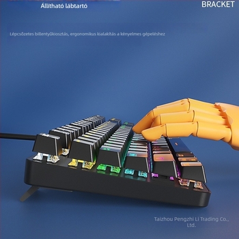Bow hot-swappable valódi mechanikus billentyűzet barna kapcsolókkal, 87 gomb, kábelezett, laptopokhoz és asztali számítógépekhez, gaming