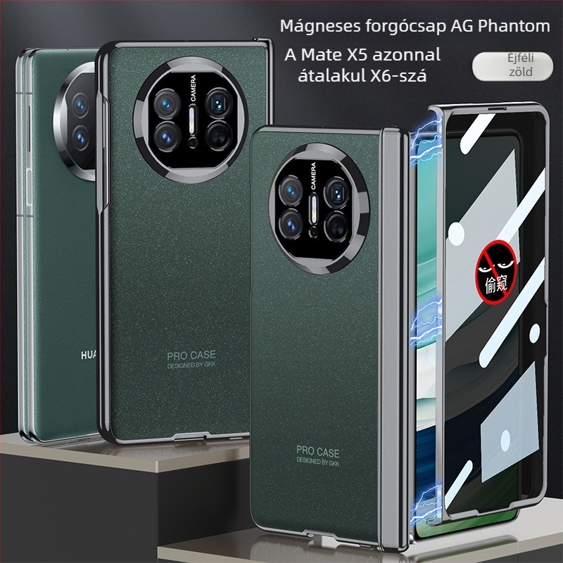 Huawei MateX5 tok egyszínű dizájnnal, kompatibilis MateX3 összecsukható tokhoz, teljes kamera lefedettség, ütésálló X6