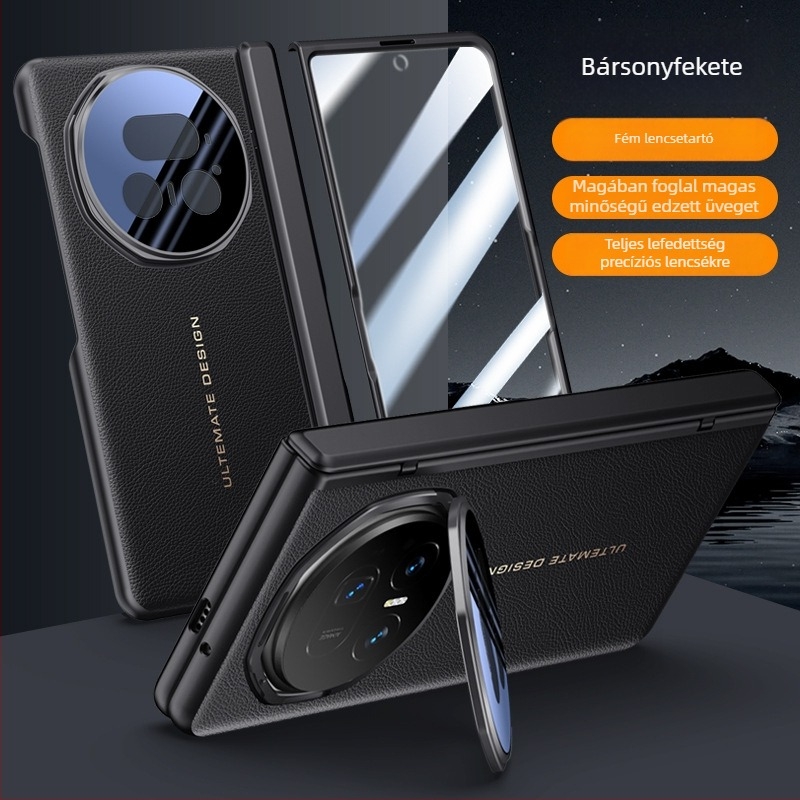 HONOR Magic V5 flip tok műbőrrel, domborított felülettel, Ins stílus, esés elleni védelem