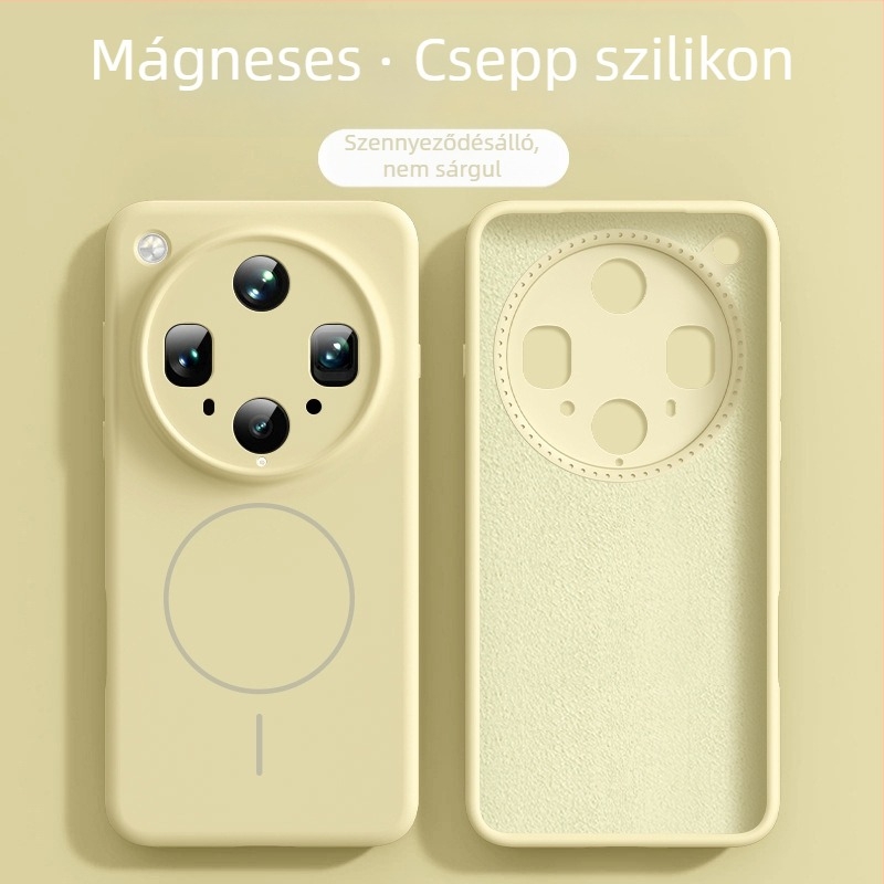 OPPO Find X8 Ultra mágneses folyékony szilikon tok – teljes objektív védelem, permetezett felület, ütésálló, kopásálló, anti-ujjlenyomat
