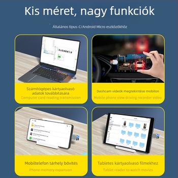 Mini fém kártyaolvasó Type-C, gyors OTG 3.0 TF memóriakártya adapter, Huawei Android kompatibilis