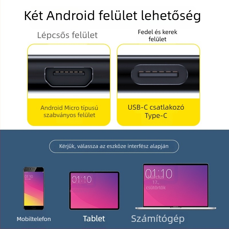 Mini fém kártyaolvasó Type-C, gyors OTG 3.0 TF memóriakártya adapter, Huawei Android kompatibilis