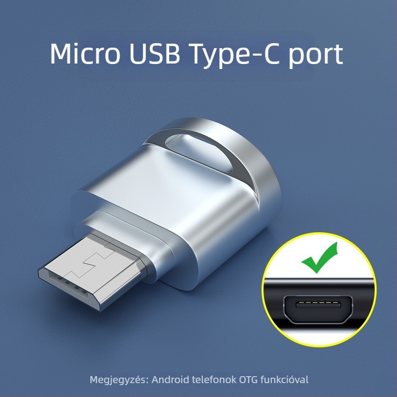 Mini fém kártyaolvasó Type-C, gyors OTG 3.0 TF memóriakártya adapter, Huawei Android kompatibilis