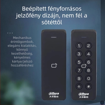 Beléptető kártyaolvasó ujjlenyomat és jelszó támogatással – vízálló IC kártyaolvasó, érzékelési távolság 0,5 m, olvasási idő 0,001 s, memóriakapacitás 30 000, frekvencia 13,65 MHz