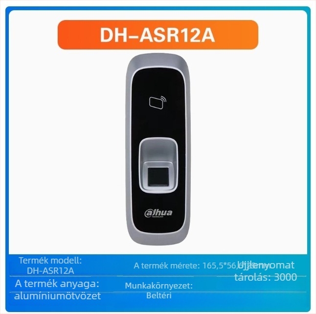 Beléptető kártyaolvasó ujjlenyomat és jelszó támogatással – vízálló IC kártyaolvasó, érzékelési távolság 0,5 m, olvasási idő 0,001 s, memóriakapacitás 30 000, frekvencia 13,65 MHz