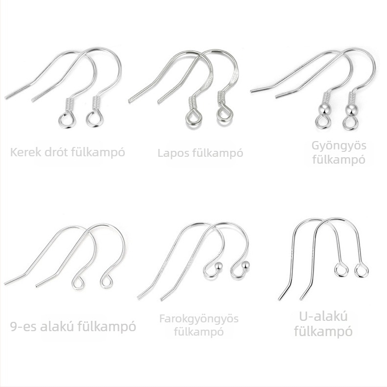 S925 ezüst fülbevaló fülcsapokkal, aranyozott felülettel, kézzel készített DIY ékszer