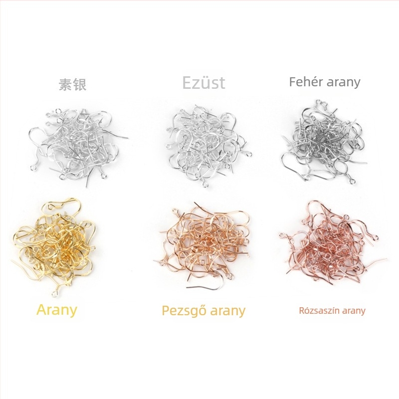 S925 ezüst fülbevaló fülcsapokkal, aranyozott felülettel, kézzel készített DIY ékszer